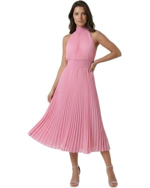Bebe Sleeveless Pleated Dress - Pink