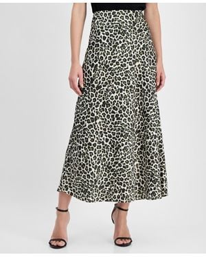 Anne Klein Animal-print Pull-on Bias Skirt - Multicolor