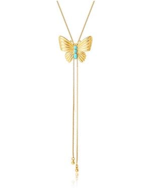 Jessica Simpson Gold-tone Butterfly Y-lariat Necklace - Metallic