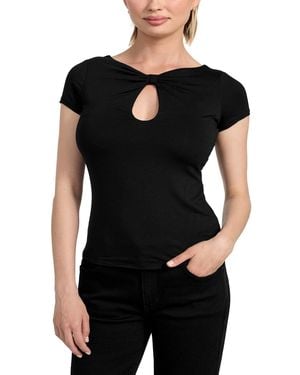 Guess Joey Cutout Cap-sleeve Top - Black