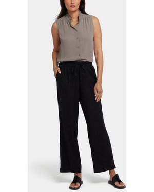 NYDJ Petite Relaxed Drawstring Pull-on Pants - Black