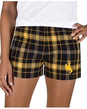 Concepts Sport Black/gold Wyoming Cowboys Ultimate Flannel Shorts - Multicolor