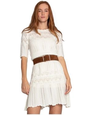 Belle & Bloom Everbloom Crochet Mini Dress - White