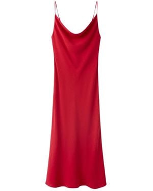 Mango Wrinkled Effect Drape Dress - Red