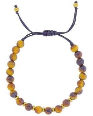 Roxy Waterproof Yellow Yellow Tiger Eye Adjustable Bracelet - Metallic