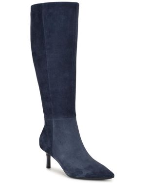 Nine West Kimdee 9x9 Tall Stiletto Dress Boots - Blue