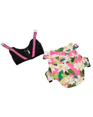 Tommy Bahama Pet Hawaiian Shirt Apparel Harness Pink M