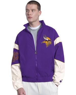 Starter Minnesota Vikings The Gust Full-zip Color-block Hooded Jacket - Purple