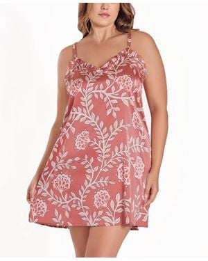 iCollection Floral Stretch Woven Sleeveless Nightgown - Red