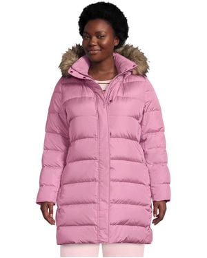 Lands' End Plus Size Max 600 Down Puffer Coat - Pink
