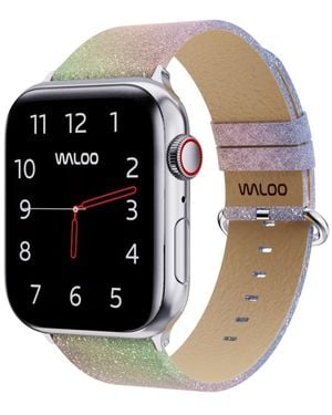 Waloo Sparkly Brilliance Leather Band For Apple Watch - Black