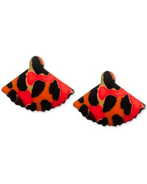 Swanky Designs Liora Mini Fan Stud Earrings - Red