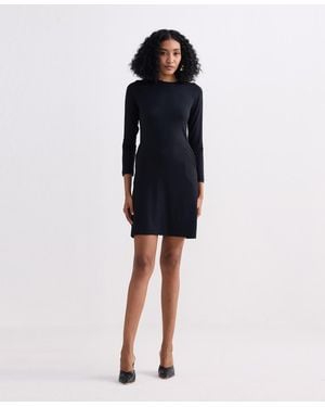 REISTOR Long Sleeves Fitted Short Dress - Blue