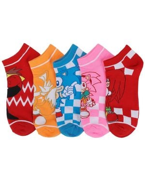 Sonic The Hedgehog Characters 5-pair Ankle Socks - Red
