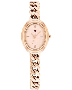 Tommy Hilfiger Quartz Tone Stainless Steel Chain Bracelet Watch - Metallic
