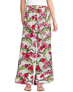 Lands' End Linen High Rise Palazzo Pants - Red