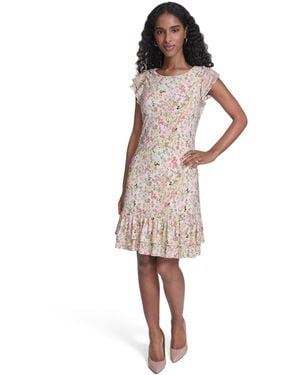 Tommy Hilfiger Petite Crewneck Shift Dress - White