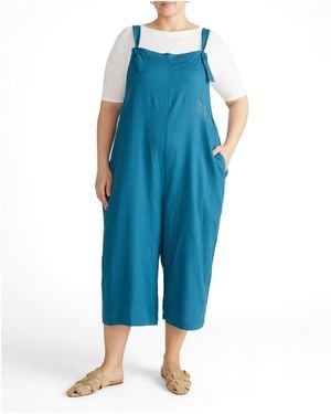 UNIVERSAL STANDARD Plus Size Kora Linen Overalls - Blue