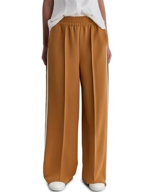 BCBGMAXAZRIA Mid-rise Solid Wide-leg Track Pants - Brown