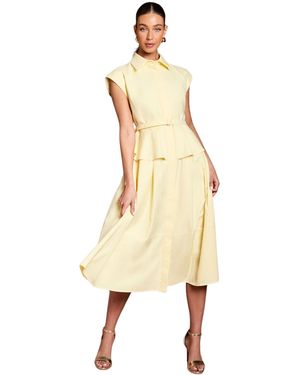 Coast Peplum Detail Belted Shirt Dress - Natural