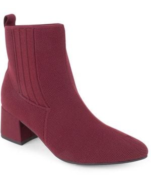 Tahari Crocus Knit Slip-on Booties - Purple