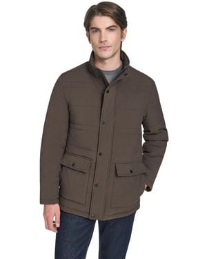 Cole Haan Stretch Quilted Jacket - Brown