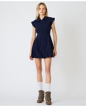 Steve Madden Dyanne Bubble-hem Mini Dress - Blue