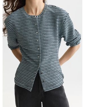 Scotch & Soda Scotch And Soda Sweatshirts Stripe Button Down Sweatshirt - Blue