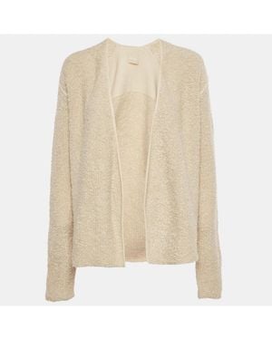 Pre-owned Zadig & Voltaire Cream Boucle Open Front Daphnee Cardigan - Natural