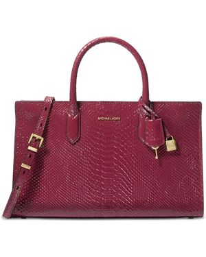 Michael Kors Michael Scarlett East West Leather Satchel - Red