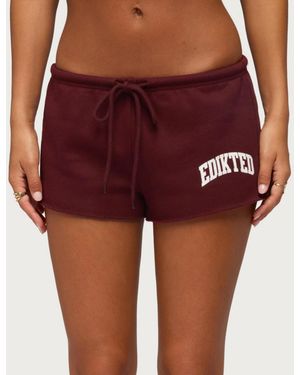 Edikted Sporty Babe Micro Shorts - Red