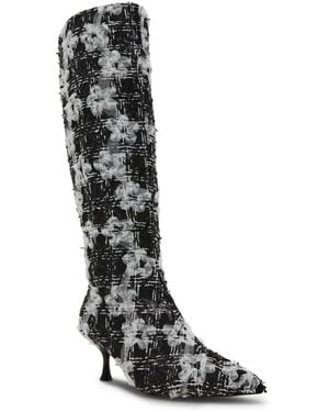 Betsey Johnson Maxxine Floral Sequin Embellished Knee Boots - Black