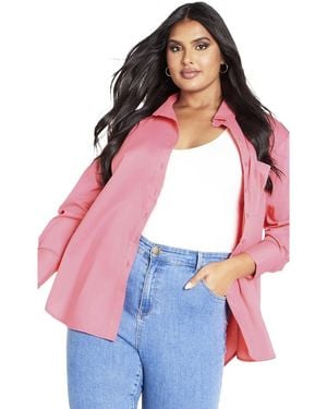 Avenue Plus Size Karolina Shirt - Pink