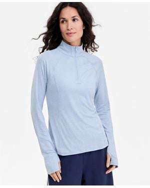 ID Ideology Quarter-zip Mock-neck Long-sleeve Pullover - Blue