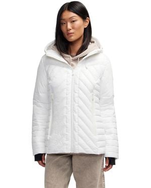 Pajar Esmay Lightweight Mixed Media Quilted Packable Puffer - White