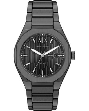 ARMANI EXCHANGE Rmni Exchnge Sync Qurtz Dy-dte Stinless Steel Wtch 42mm - Gray