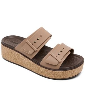 Crocs™ Brooklyn Cork Buckle Sandals From Finish Line - Brown
