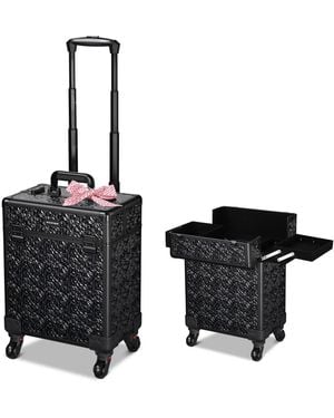 Byootique Rolling Makeup Train Case Cosmetic Trolley Organizer - Black