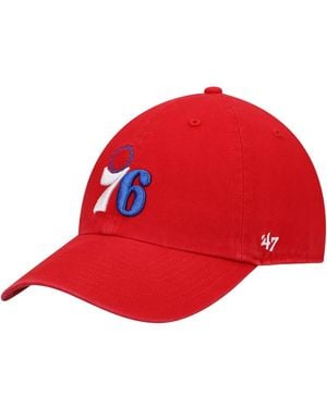 '47 Philadelphia 76ers Core Logo Clean Up Adjustable Hat - Red