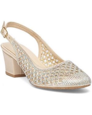 Forever & Always Shoes Forever And Always Shoes Gabrielle Slingback Block Heel Pump - White