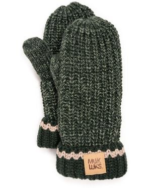 Muk Luks Marled Chunky Stitch Mitten - Green