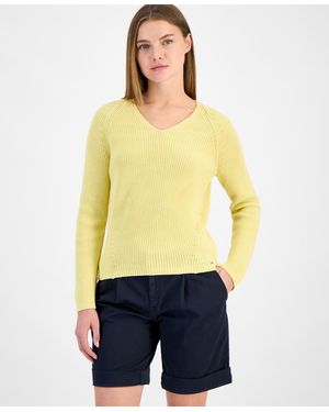 BOSS V-neck Long-sleeve Cotton Sweater - Multicolor