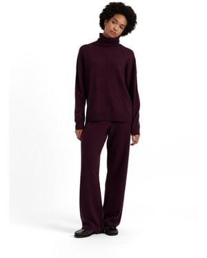 Chinti & Parker Chinti And Parker Wool And Cashmere Wide Leg Track Pant - Purple