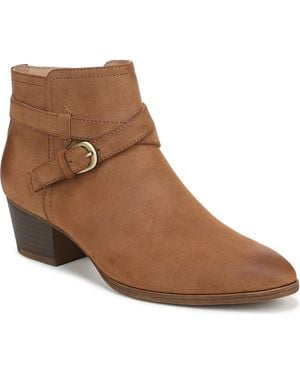 LifeStride Oaklyn Zip Short Pointed Toe Booties - Brown