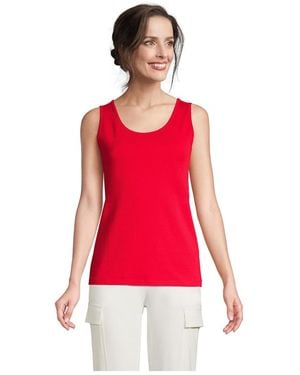 Lands' End Cotton Tank Top - Red