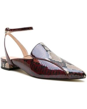 Alterre Marilyn Pointed-toe Block-heel Python Loafer Slides - Multicolor