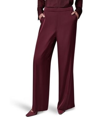 Donna Karan Satin Wide-leg Pants - Red