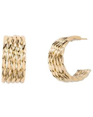 Little Sky Stone Blake Twisted Hoops - White