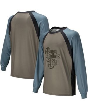 Section 119 And The Allman Brothers Band Wordmark Raglan Long Sleeve Swim Shirt - Gray
