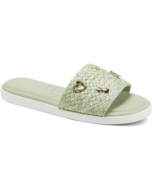 KARL LAGERFELD Carenza Atelier Slide Flat Sandals - Green